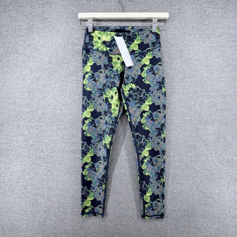 Fabletic Power Hold Leggings Capri Women Size XXS Green Floral Yoga NEW $69